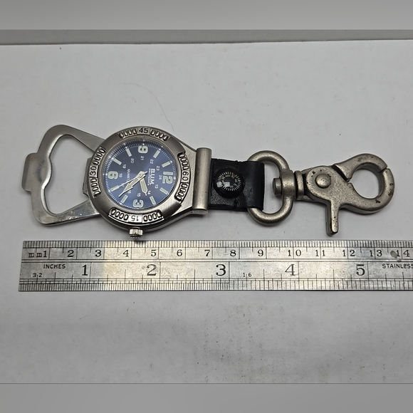 Vintage B.U.M. Equipment Bum Clip Watch Bottle Opener Compass New Battery - Picture 9 of 10
